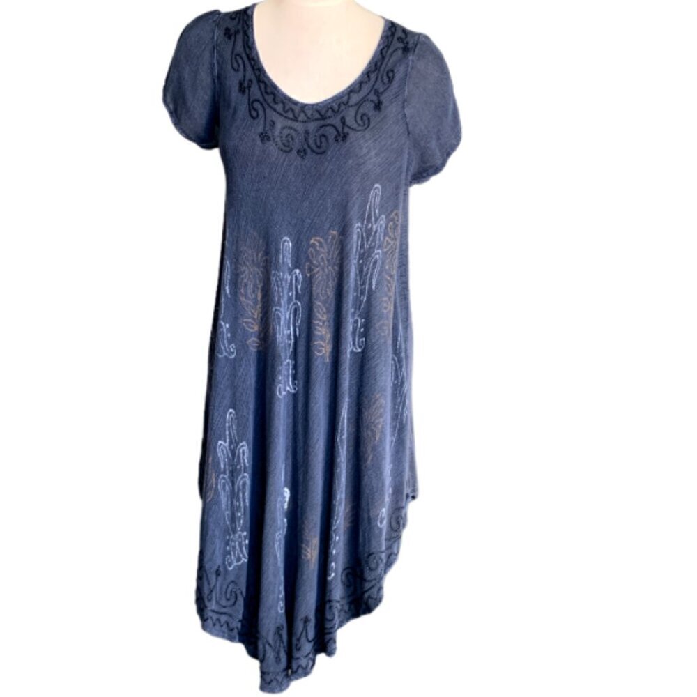 Fashion Force Free Size‎ Gauze Shift Dress Beach Cover-up Blue 103A